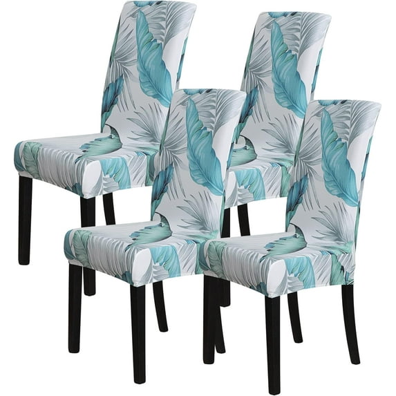 Dining Room Chair Covers for Dining Room Set of 4,Stretch Dining Chair Cover for Dining Room Kitchen Washable Removable(4Pack,Printed Leaf Pattern)