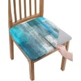 Dining Room Chair Seat Covers, Abstract Painting Blue Farmhouse