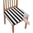 thumbnail image 1 of Dining Room Chair Seat Covers, Black White Stripes Classical Art Removable Stretch Chair Seat Cushion Slipcovers Protector for Holiday Party Festival Decoration, Set of 6, 1 of 6