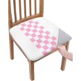 thumbnail image 1 of Dining Room Chair Seat Covers, Farmhouse Decoration Checkered Plaid Gingham Navy Blue and White Removable Stretch Chair Seat Cushion Slipcovers Protector for Holiday Party, Set of 2, 1 of 5