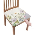 thumbnail image 1 of Dining Room Chair Seat Covers, Flower Spring Wildflowers Vintage Farm Watercolor Floral Leaf Plant Removable Stretch Cushion Slipcovers Protector for Holiday Party Festival, Set of 4, 1 of 6
