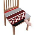 thumbnail image 1 of Dining Room Chair Seat Covers, Geometric Stripe Abstract Red Grey Black Modern Art Removable Stretch Chair Seat Cushion Slipcovers Protector for Holiday Party Festival Decoration, Set of 4, 1 of 6