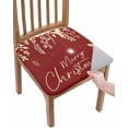 thumbnail image 1 of Dining Room Chair Seat Covers Set of 4, Christmas Snowflakes Hanging Pine Branches Removable Stretch Chair Seat Cushion Slipcovers Protector for Holiday Party Festival Decoration Merry Xmas, 1 of 5