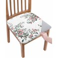 thumbnail image 1 of Dining Room Chair Seat Covers Set of 4, Farm Red Berries Green Leaves Watercolor Botanical Removable Stretch Chair Seat Cushion Slipcovers Protector for Holiday Party Festival Decoration Retro Linen, 1 of 5