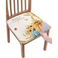 thumbnail image 1 of Dining Room Chair Seat Covers, Thanksgiving Hello Pumpkin Fall Sumflower Maple Leaf Removable Stretch Chair Seat Cushion Slipcovers Protector for Holiday Party Festival Decoration, Set of 4, 1 of 6