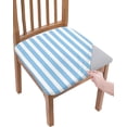 thumbnail image 1 of Dining Room Chair Seat Covers, Vertical Stripes Blue and White Geometric Pattern Removable Stretch Chair Seat Cushion Slipcovers Protector for Holiday Party Festival Decoration, Set of 6, 1 of 6