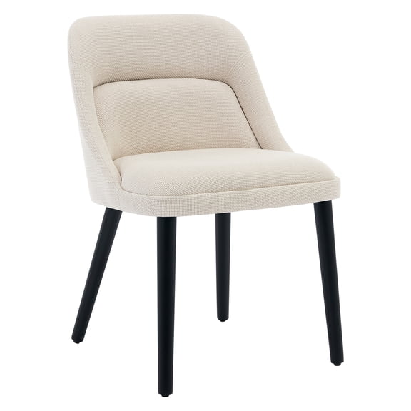 Dining Room Chairs Set of 2, Upholstered Linen Fabric Dining Chair with Wood Legs, Modern Dining Chairs for Kitchen, Cafe, Living Room, Comfortable Sillas Para Comedor(Beige)