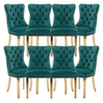 thumbnail image 1 of Dining Room Chairs with Velvet Fabric Dining Chairs with Golden Stainless Steel Plating Legs, Backrest and Button Velvet Fabric Design,Luxury Home Furniture for Dining Room(Green Set of 8), 1 of 11