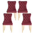 thumbnail image 1 of Dining Room Chairs with Velvet Fabric Dining Chairs with Golden Stainless Steel Plating Legs, Backrest and Button Velvet Fabric DesignLuxury Home Furniture for Dining Room(Burgundy Set of 4), 1 of 11