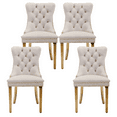 thumbnail image 1 of Dining Room Chairs with Velvet Fabric Dining Chairs with Golden Stainless Steel Plating Legs, Backrest and Button Velvet Fabric Design,Luxury Home Furniture for Dining Room(Beige Set of 4), 1 of 11