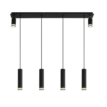 Dining Room Chandeliers Angelina 6 - Light Matte Black Kitchen Island Pendant[No Bulb],Dining Table Lights