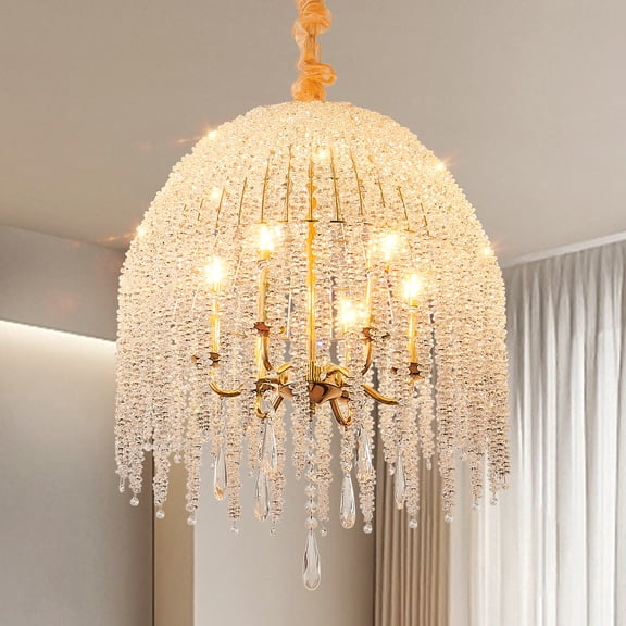 Dining Room Crystal Chandelier,Crystal Chandeliers for Bedrooms Kitchen Foyer Luxury Home Decor 50*50*80CM