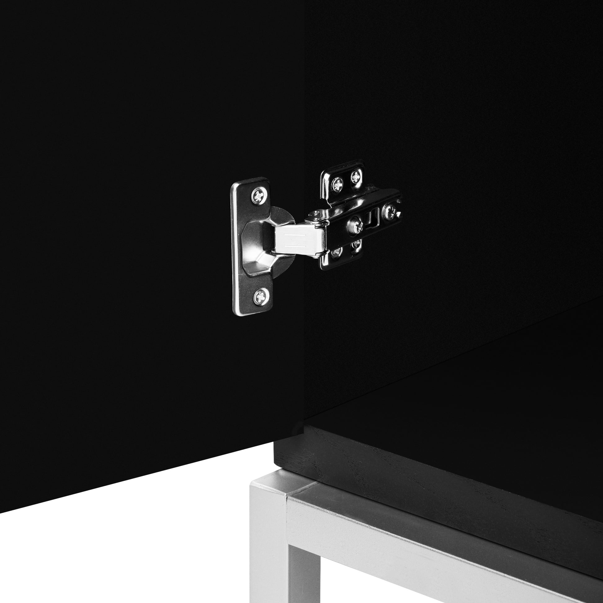 Dining Room Cupboard With Shelves - Black, Solid Wood Texture ...