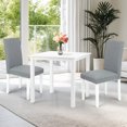 thumbnail image 1 of Dining Room Dinette Kitchen Set Square Table and 2 Falabella Chairs Classic Style Solid Wood White Finish, 1 of 8