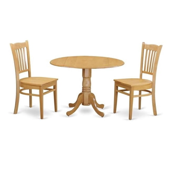 Dining Room Dinette Table & 2 Chairs, Oak
