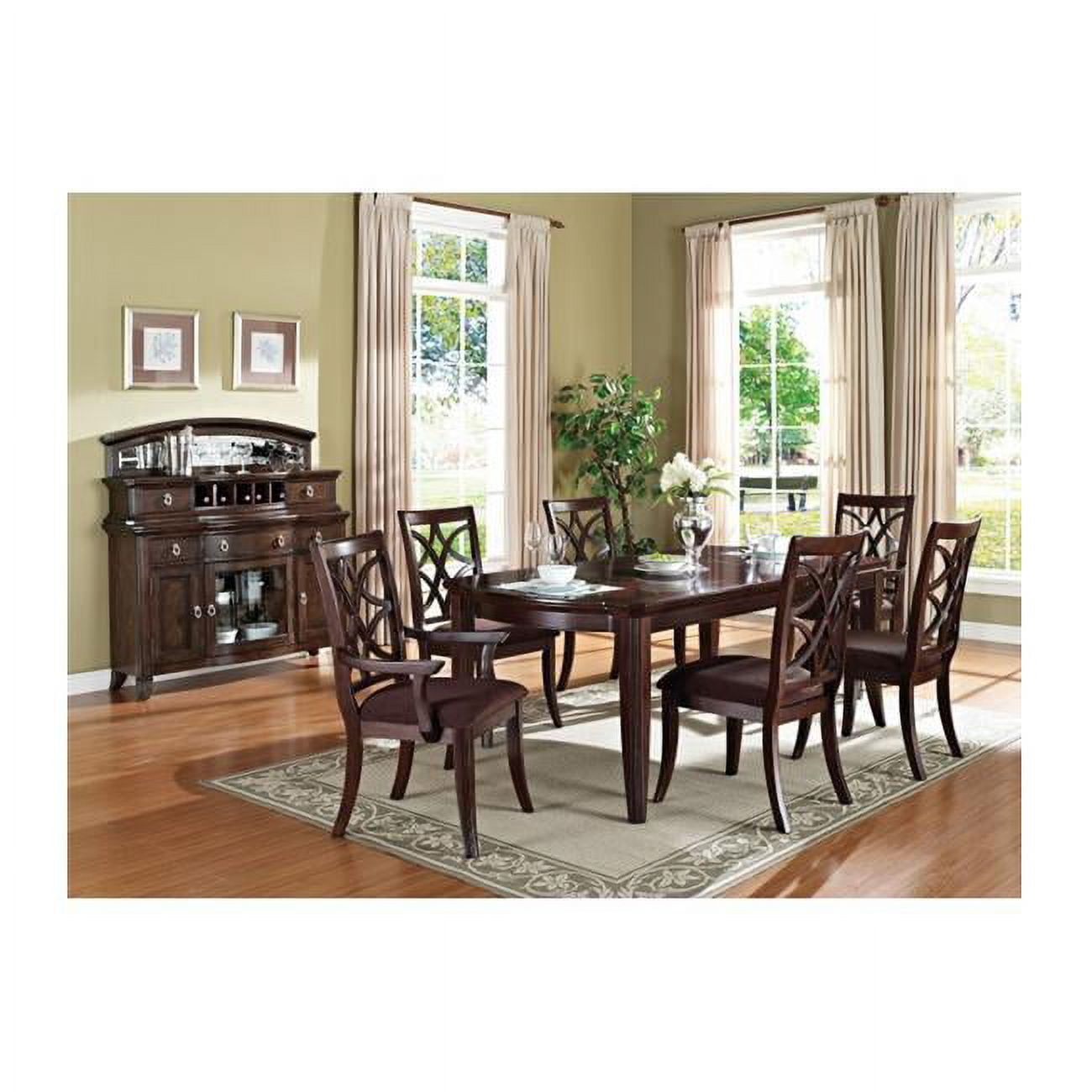 Dark Walnut Extendable Rectangular Dining Table