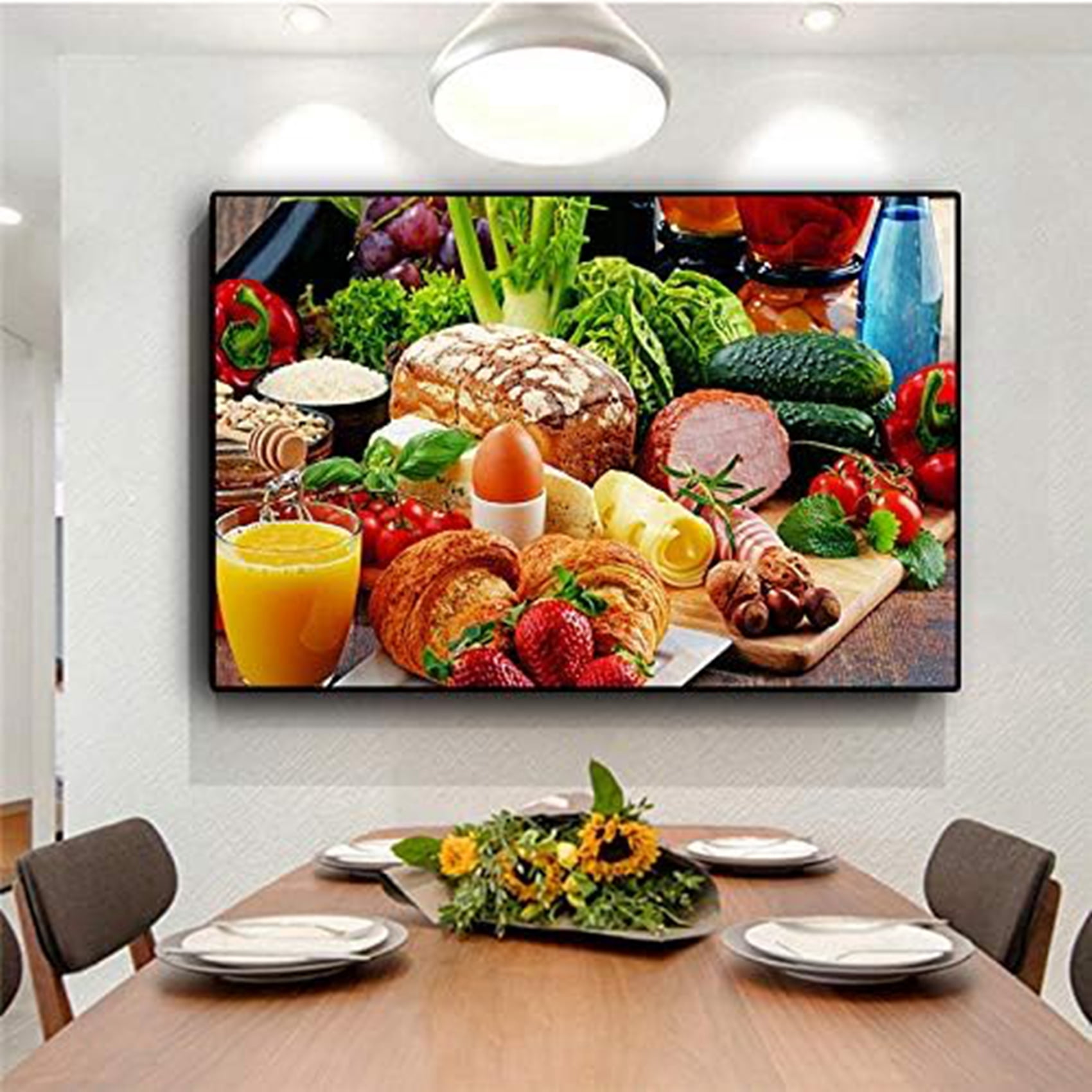 Dining Room Food Seasoning Picture Canvas Painting, Kitchen Vegetables Fruit Modern Wall Art Living Room Bedroom Decoration Poster Art Print, Frameless