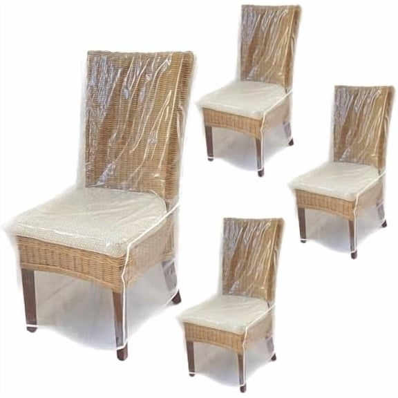 Dining Room/Kitchen Chair Cover/Protector-4 Pack- Heavy Duty Clear PVC Vinyl-No Dust/Spill/Pet Hair/Pet Claws, Easy Clean Slipcover
