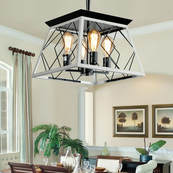 Dining Room Light Fixtures Over Table, Kitchen Island Lighting, 4-Lights Farmhouse Chandeliers for Dining Room Kitchen