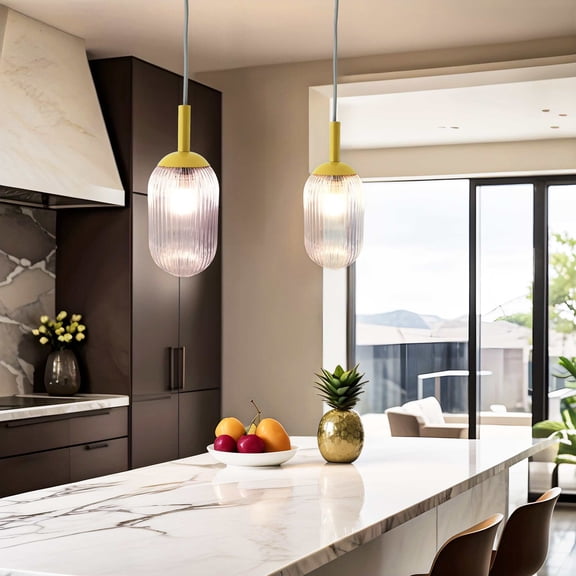 Dining Room Light Gemma Pendant Lamp - Gold and Clear 110-120V 1PC,Modern Chandelier