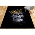 thumbnail image 1 of Dining Room Rug, Large Rug, Modern Rug, 3D Printed Rug, Trendy Rugs, Bridesmaid Gift Rug, Skull Rug, Skull King Rug, Soft Rugs, Black Rug, 3.3'x6.5' - 100x200 cm, 1 of 4