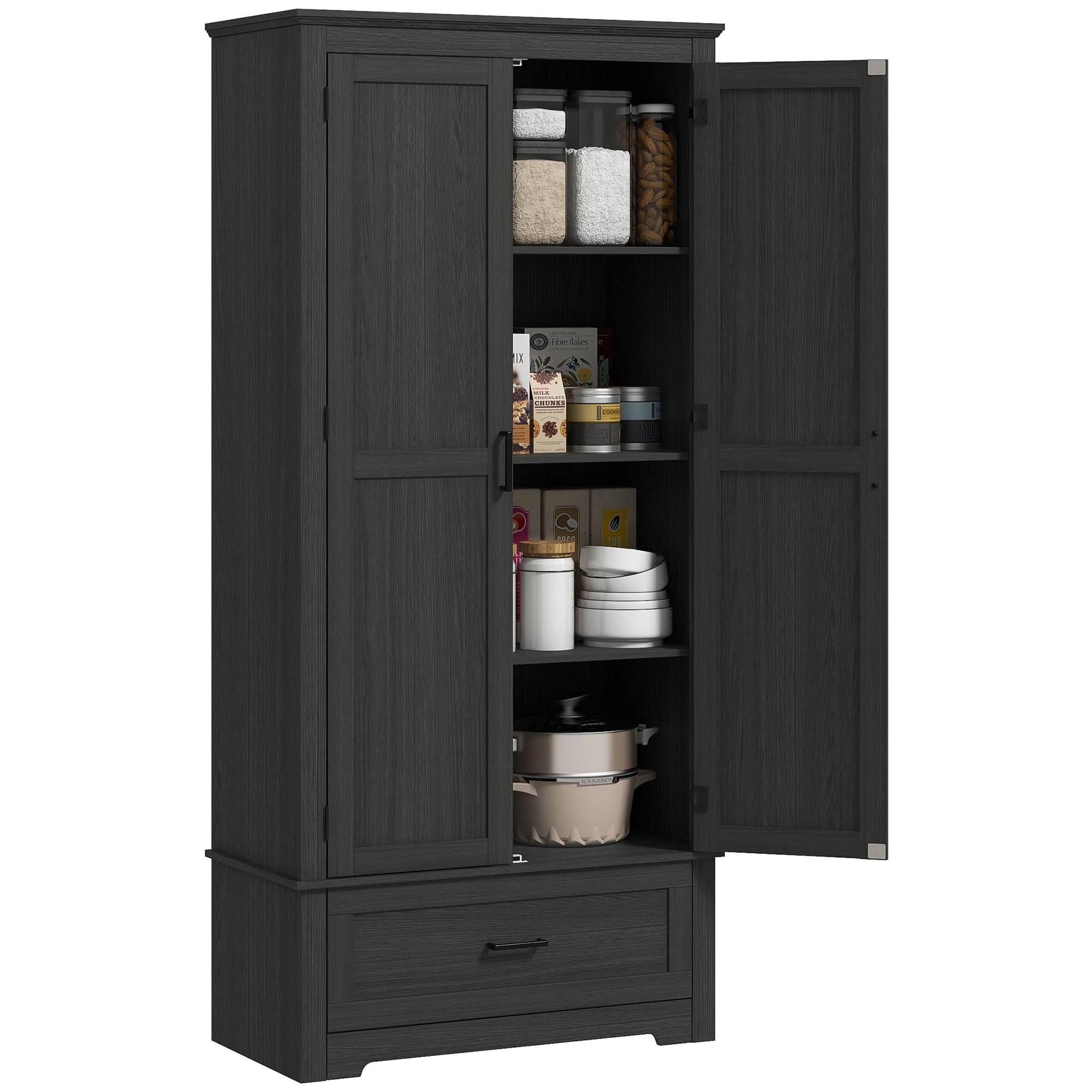 Dining Room Server HOMCOM 69" Tall Kitchen Pantry Storage Cabinet ...