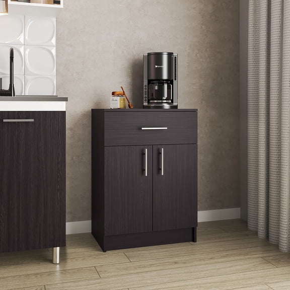 Dining Room Server Pantry Organizer Cabinet 33" H, One Drawer, Two Interior Shelves, Two Doors,Sideboard For Dining Room