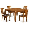 thumbnail image 1 of Dining Room Set-Dining Table And Chairs-Finish:Saddle Brown,Number of Items:5,Shape:Square,Style:Microfiber Seat, 1 of 4
