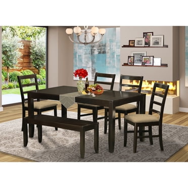 Lexington Large Dining Set with Bench and 4 Mission Back Chairs, White ...
