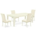 thumbnail image 1 of East West Furniture Logan 5-piece Wood Dining Set in Linen White/Light Beige, 1 of 4