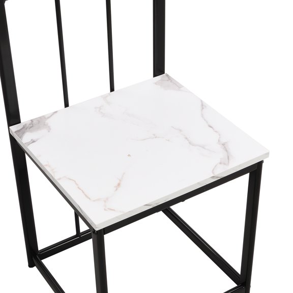 Dining Room Set, MDF Wood Kitchen Table and Chairs Set, Modern White and Black Finish Dining Furniture for Home Kitchen and Dining Area, Durable Surface and Stable Construction