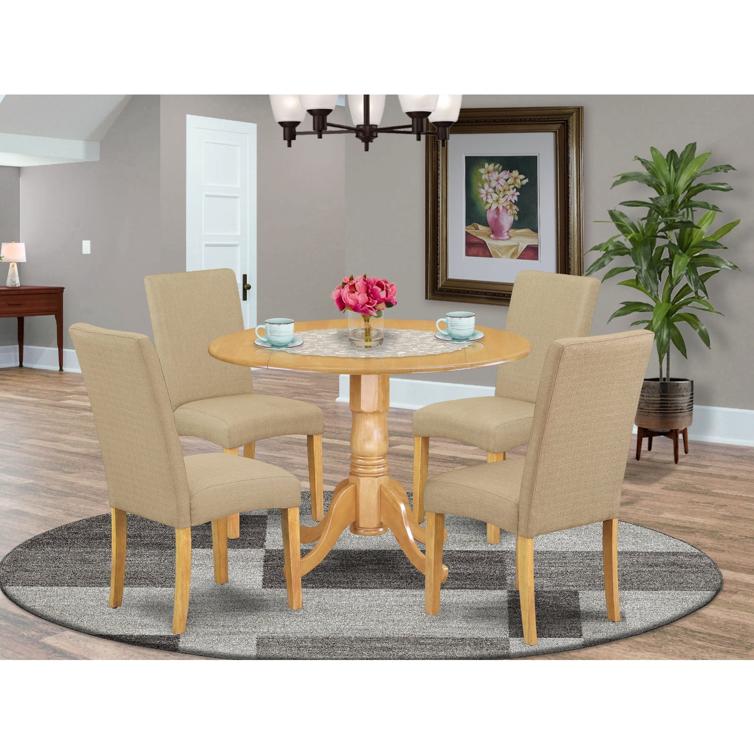 Dining Room Set Oak, DLDR5-OAK-16