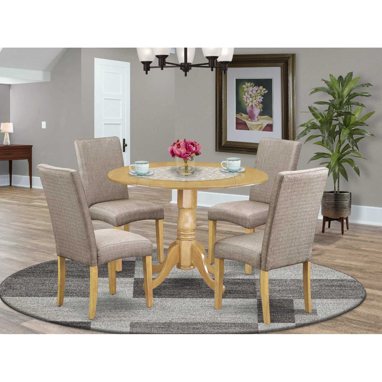 Dining Room Set Oak, DLDR5-OAK-16