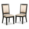 thumbnail image 1 of Dining Room Set of 2pc Side Chairs Espresso Finish Upholstered Chairs Unique Back Design Wood Chair, 1 of 9