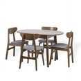thumbnail image 1 of Dining Room Set of 4 Yumiko Chairs and Extendable Round Dining Table Kitchen Modern Solid Wood Medium Brown, 1 of 11