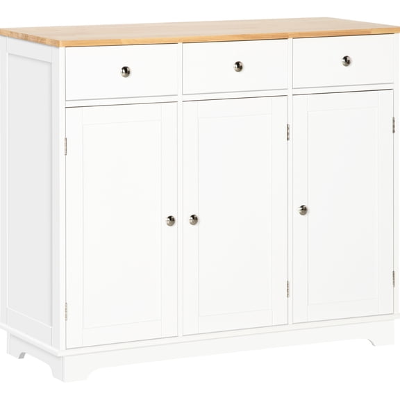 Dining Room Side Storage | 2 - level Shelving and Drawer Storage | MDF Frame with Melamine Coating | Protect Items from Damage