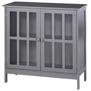 Dining Room Sideboards, kleankin Sideboard Buffet, Storage Cabinet with 2 Doors, Credenza for Multifunction in Kitchen, Console, Living Room, Gray, Grey Wooden Sideboards,Mdf Wooden Servers