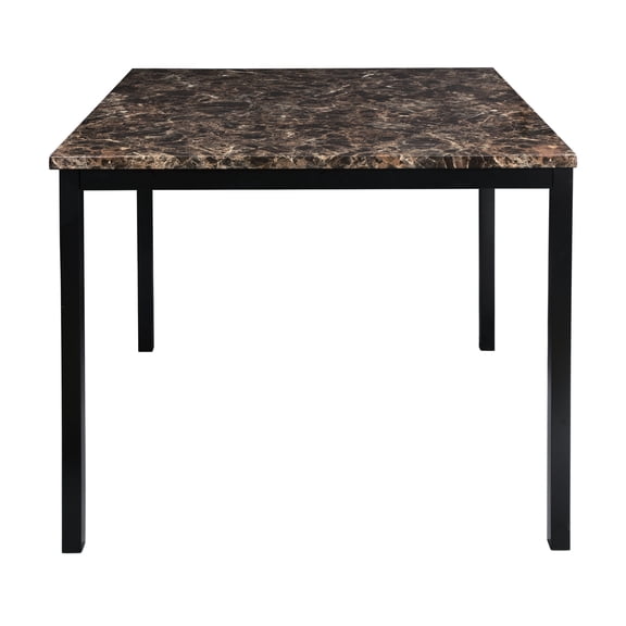 Counter Height Table | 4 - Person Dining Room Furniture | Black Metal Finish & Faux Marble Top | Suits Small - Sized Dining Areas