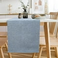 thumbnail image 1 of Dining Room Table Runner 72 Inches Long Dusty Blue Elegant Kitchen Table Runner Bedroom Furniture Top Cover Dresser Scarf Geometric Chevron Patterned Table Topper Machine Washable Cloth Table Runner, 1 of 5