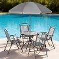 thumbnail image 1 of Patio Furniture Set, Patio Dining Set with Metal Frame, Storage, Waterproof & UV-Resistant Patio Table and Chairs for Garden, Balcony, Deck, Backyard, Brown, 1 of 8