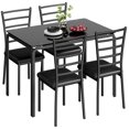 thumbnail image 1 of Dining Room Table Set for 4 Kitchen Table Chairs Set of 5 Space-Saving Wood Indoor Modern Rectangular Dining Table Furniture Set for Kitchen Dining Room Dinette Breakfast, 1 of 9