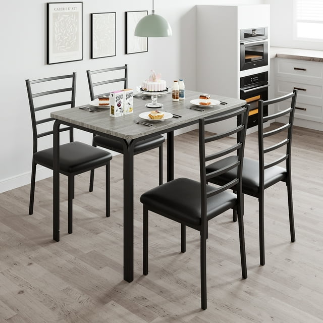 Dining Room Table Set for 4 Kitchen Table Chairs Set of 5 Space-Saving