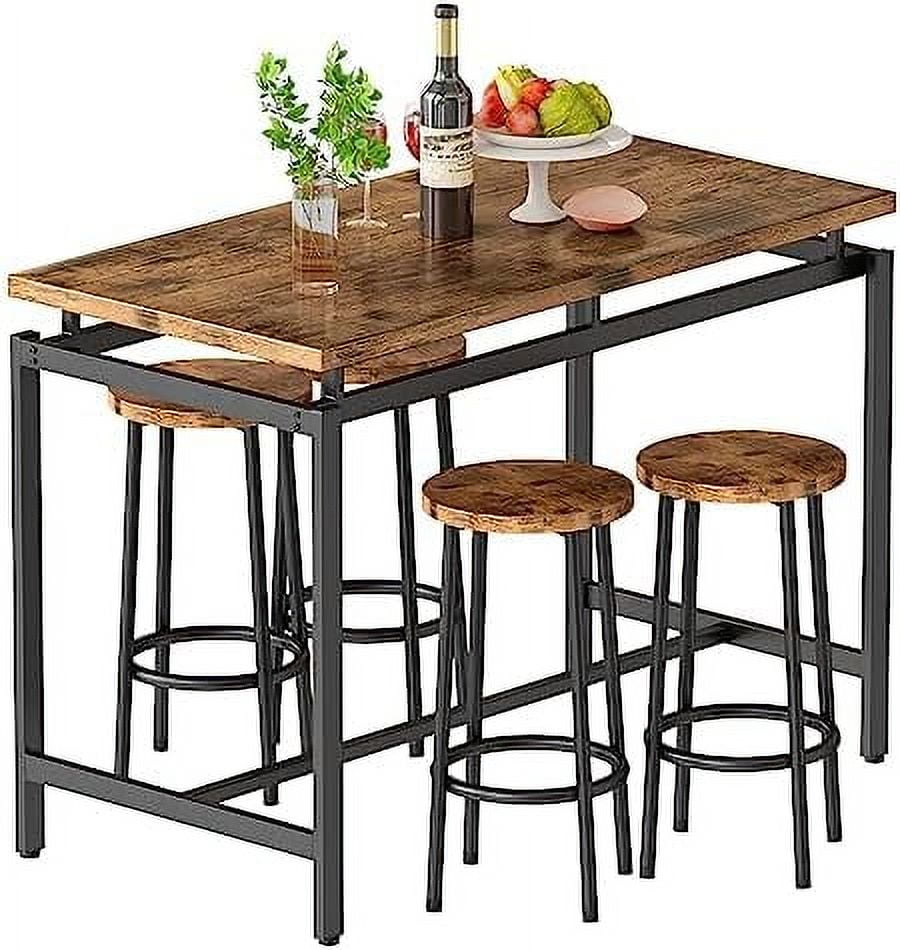 Dining Room Table Set with 4 Stools Kitchen Table and Chairs Set for 4