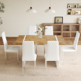 thumbnail image 1 of Dining Room Table Set for 6 Counter Height with White Chairs 7 Piece Modern Rectangular Wood for Farmhouse Kitchen, 1 of 9
