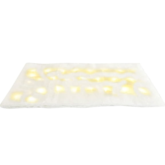 Dining Room Tables, 59X15Inch Illuminated Snow Table Runner, Glowing Snow Carpet, Artificial Snow Blanket Roll - Warm White Led Lights Soft Cotton, Safe & Odorless - Christmas