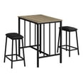 thumbnail image 1 of Dining Set - 3pcs Set - Counter Height - 36" Rectangular - Kitchen - Brown, 1 of 5
