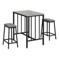 thumbnail image 1 of Dining Set - 3pcs Set - Counter Height - 36" Rectangular - Kitchen - Gray, 1 of 5