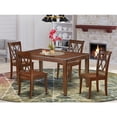 Informal Table Service Dining Set 5 Piece - Rectangular Table & 4 Chairs - Modern Farmhouse ...