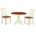 thumbnail image 1 of Dining Set - One Round Table & Two Chairs with Wood Seat, Buttermilk & Cherry - 42 in. - 3 Piece, 1 of 1