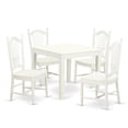 thumbnail image 1 of Dining Set - Oxford Small Kitchen Table & 4 Hardwood Chairs, Linen White - 5 Piece, 1 of 1
